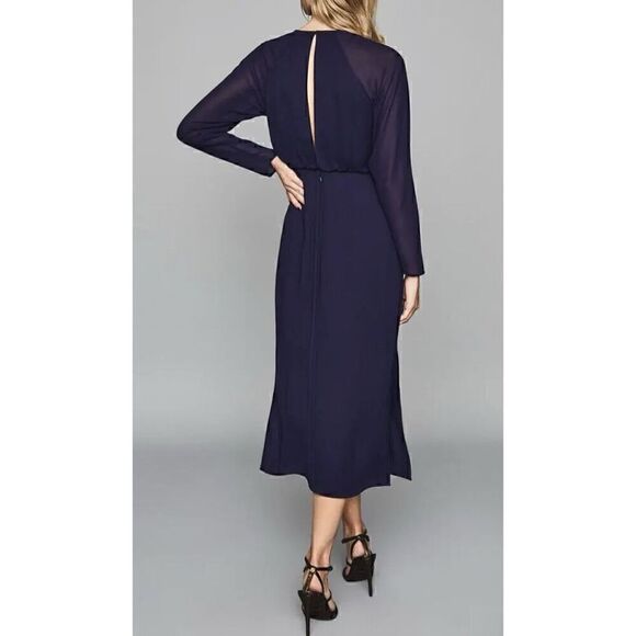 Reiss Mylee Keyhole Neck Midi Dress - Picture 2 of 11